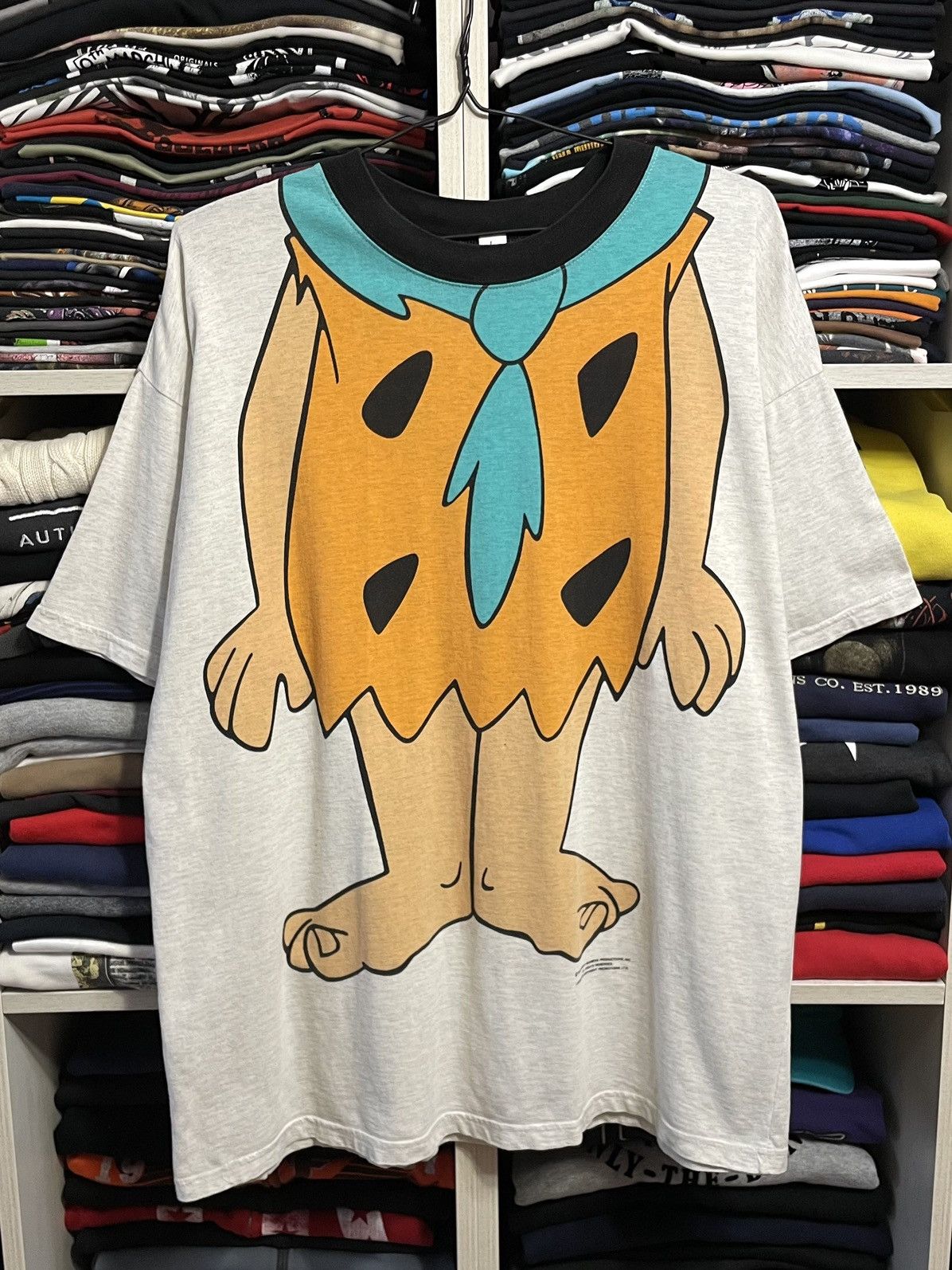 Cartoon Network Vintage 1994 The Flintstones 90s Cartoon Over Print T-Shirt Size US XL / EU 56 / 4 - 7 Thumbnail