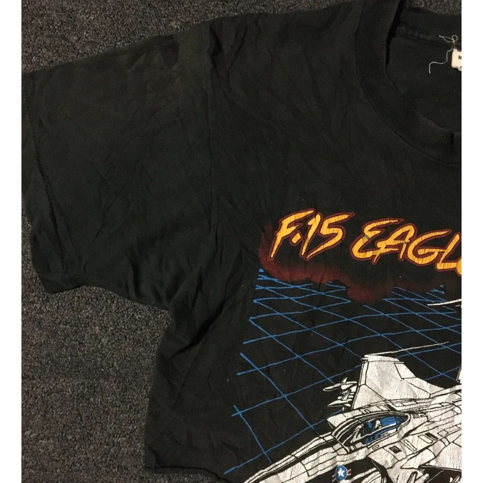 Vintage VINTAGE F-15 Eagle T-Shirt Shirt Crop M USAF Army Biker Grunge 80s 90s Black Womens US Single Stitch Distressed Size M / US 6-8 / IT 42-44 - 6 Thumbnail