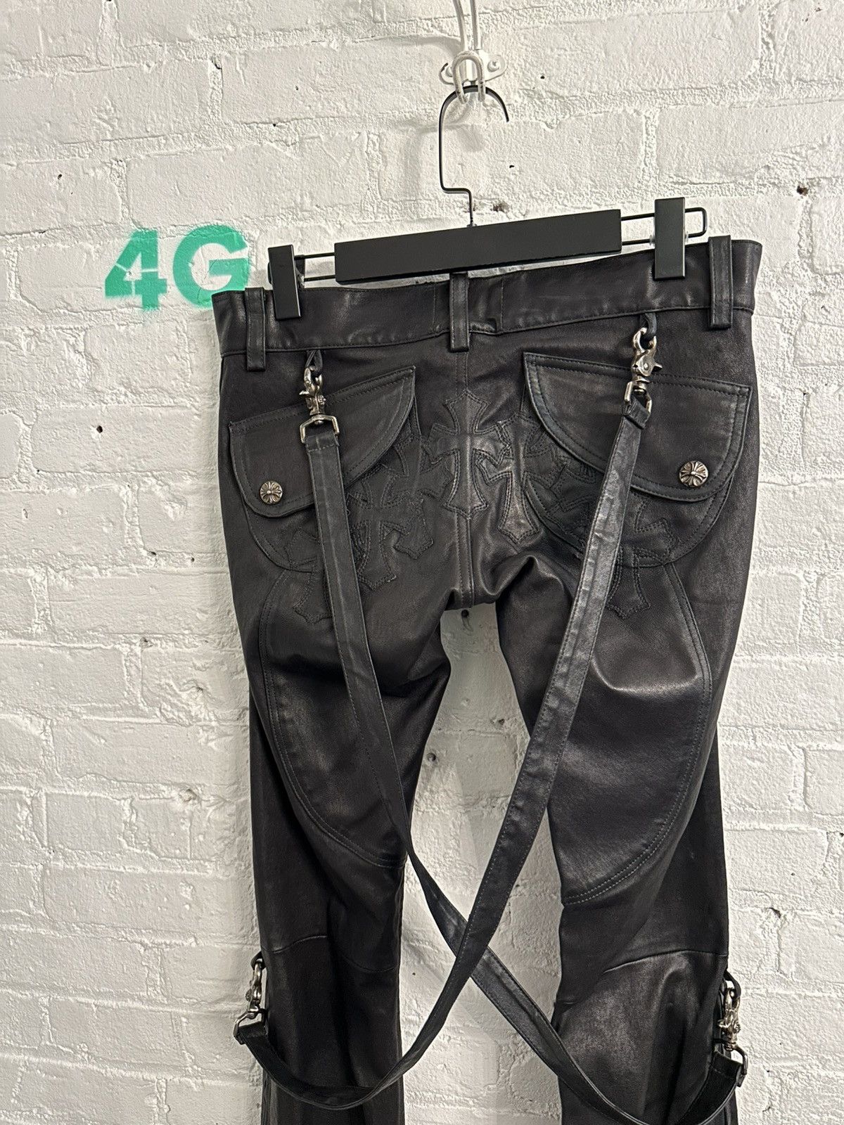Chrome Hearts CHROME HEARTS BONDAGE SKINNY PATCH LEATHERS Size US 27 - 2 Thumbnail