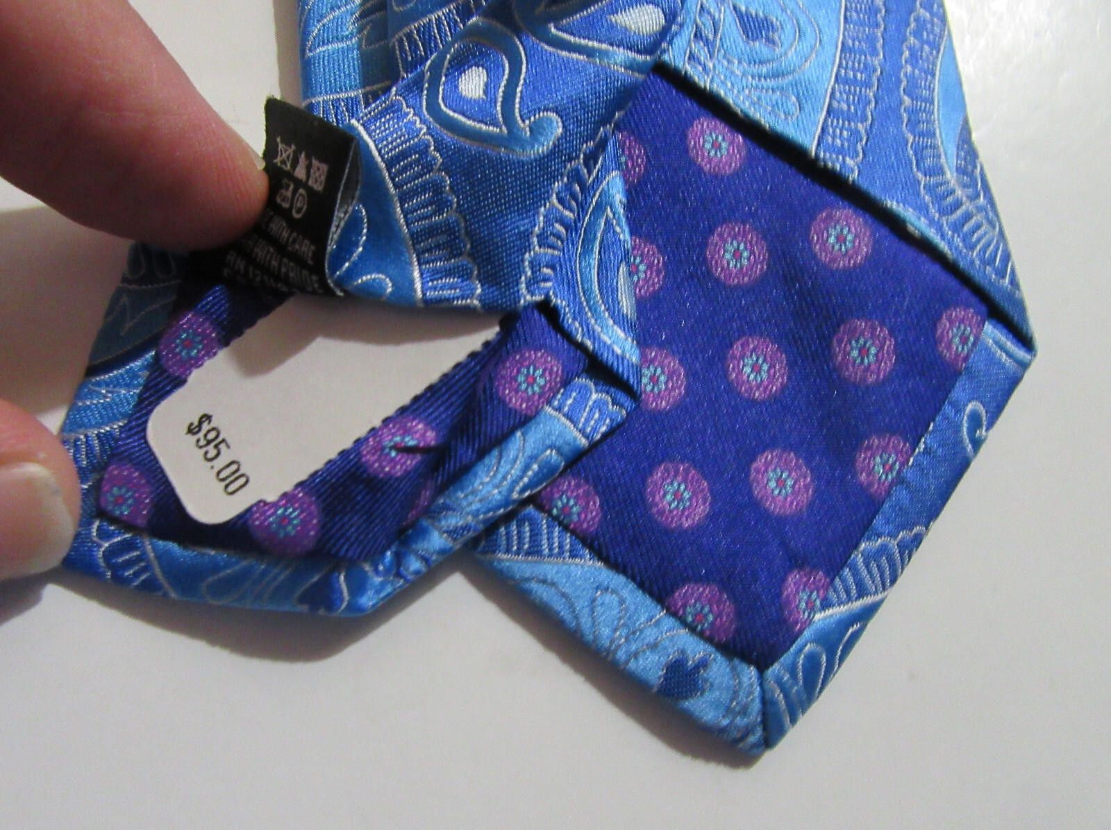 Ted Baker Ted Baker Necktie Tie Blue Paisley New Size ONE SIZE - 4 Thumbnail