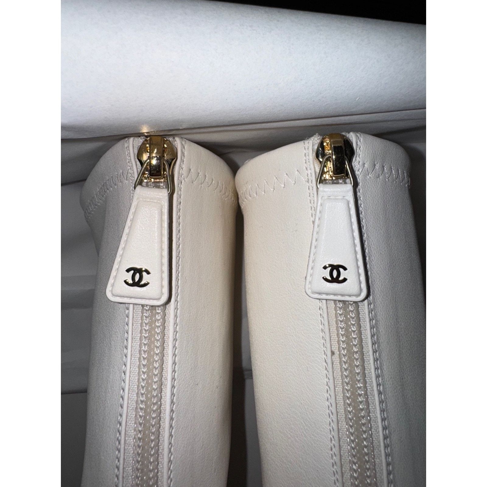 Chanel Pearl Ball Heel CC Logo Stretch Leather Midcalf Boot 39 Size US 9 / IT 39 - 19 Thumbnail