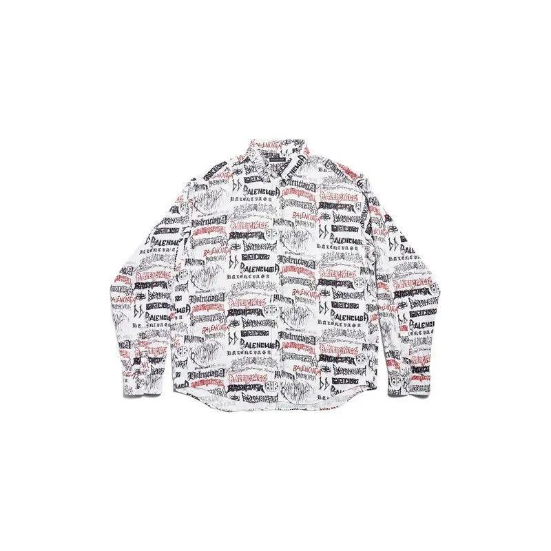 Balenciaga o1tr1nto1025 DIY Metal Allover Shirt Large Fit in White Size US XL / EU 56 / 4 - 3 Thumbnail