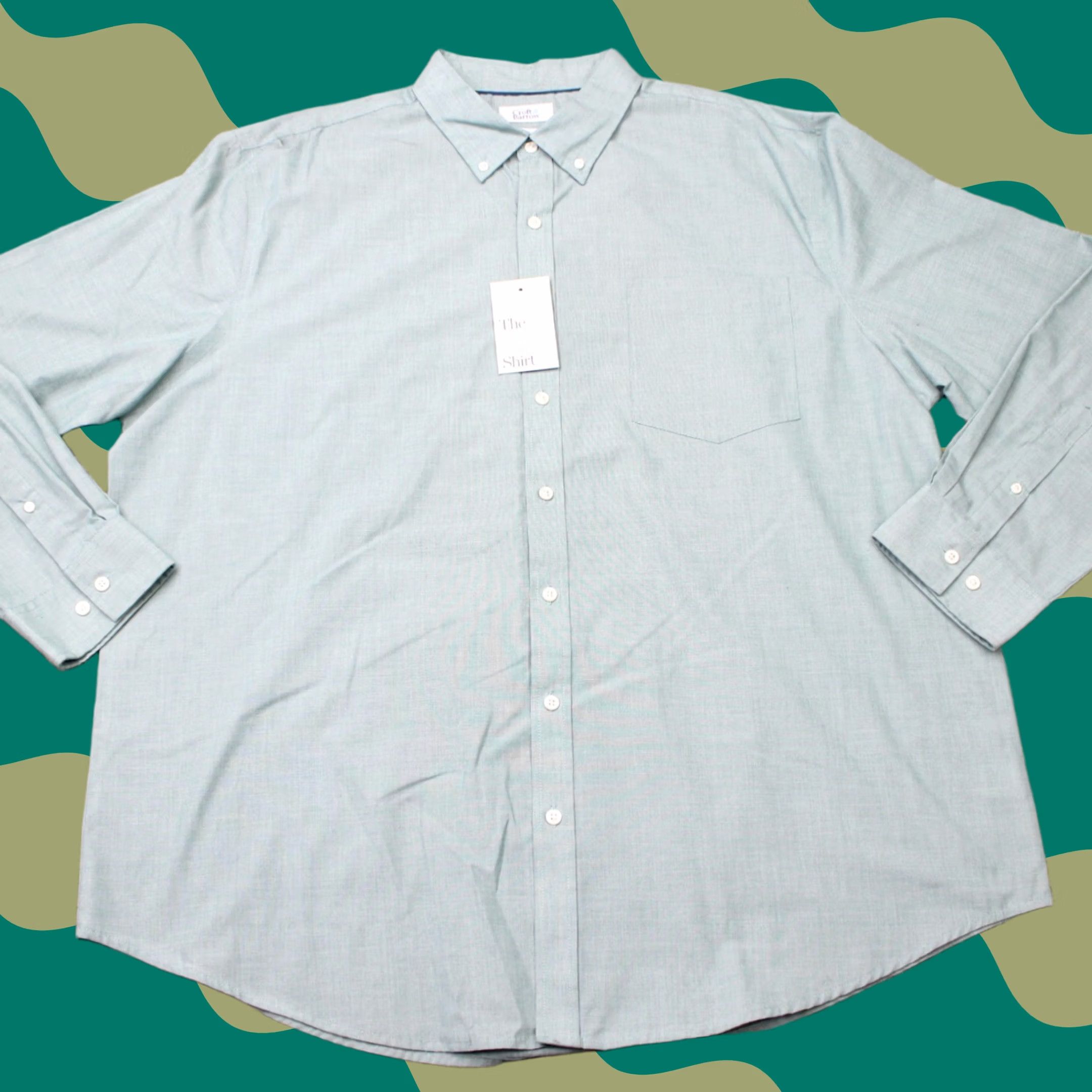 Croft & Barrow Croft & Barrow Shirt Mens 2XL Green Easy Care Wrinkle Resistant Button-Up L/S Cotton Blend Slimming Casual/Workwear 90s Theme Mens Size US XXL / EU 58 / 5 - 1 Thumbnail