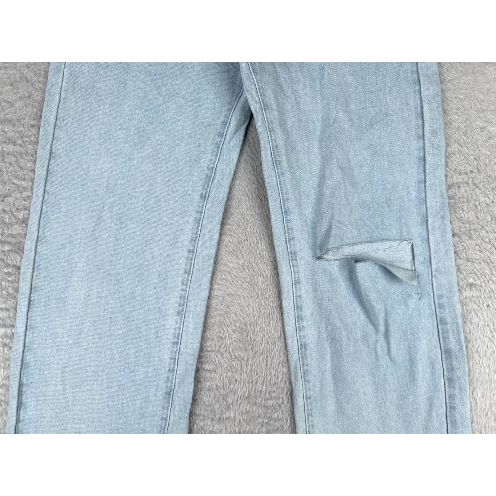 PRINCESS POLLY Princess Polly Jeans Women Blue Denim Wide-Leg High Distressed 25x30 2 Adult Regular Size 26" / US 2 / IT 38 - 3 Thumbnail