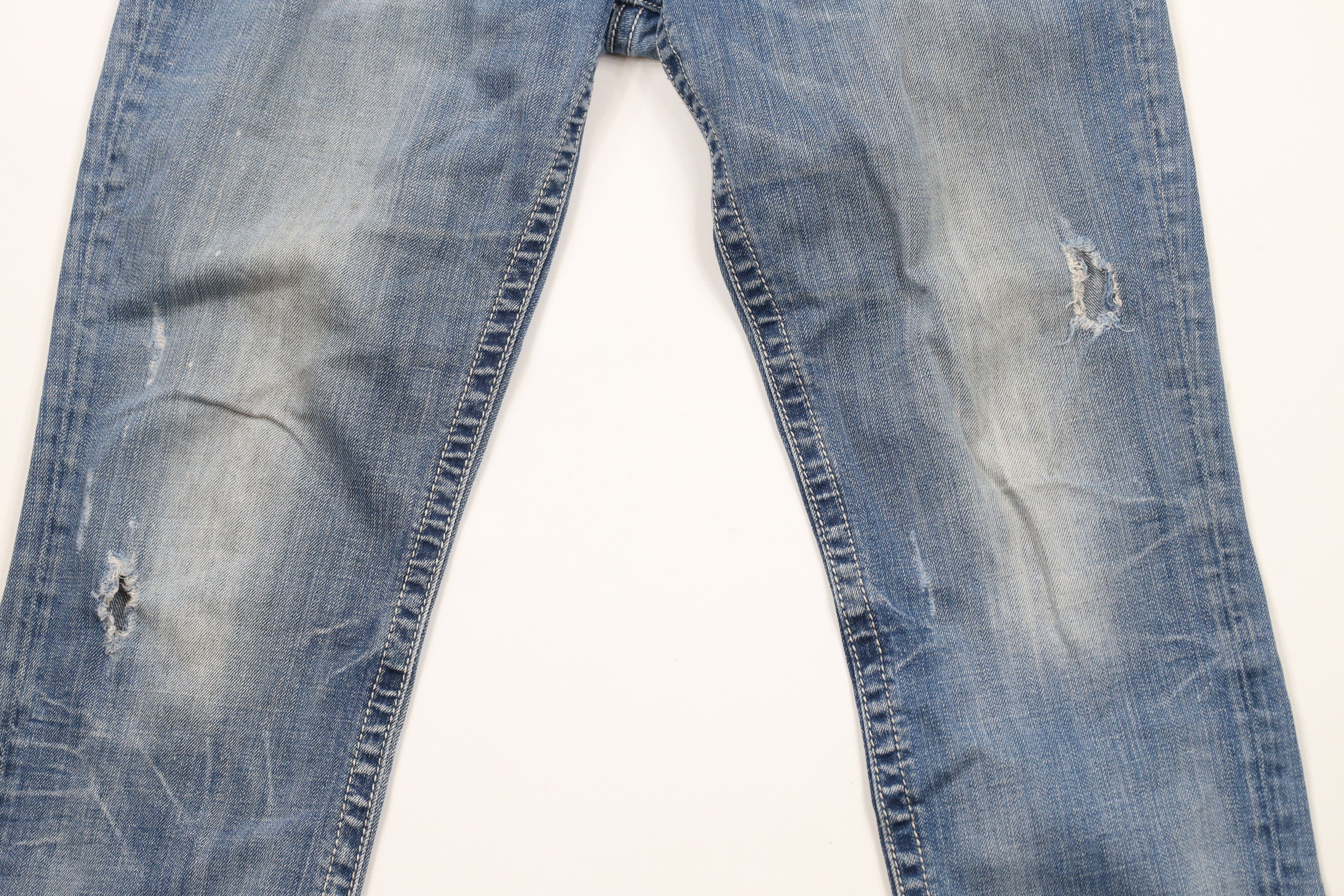 Miss Me × Vintage Miss Me Thick Stitch Fleur de Lis Cropped Denim Jeans Blue Size 32" / US 10 / IT 46 - 3 Thumbnail
