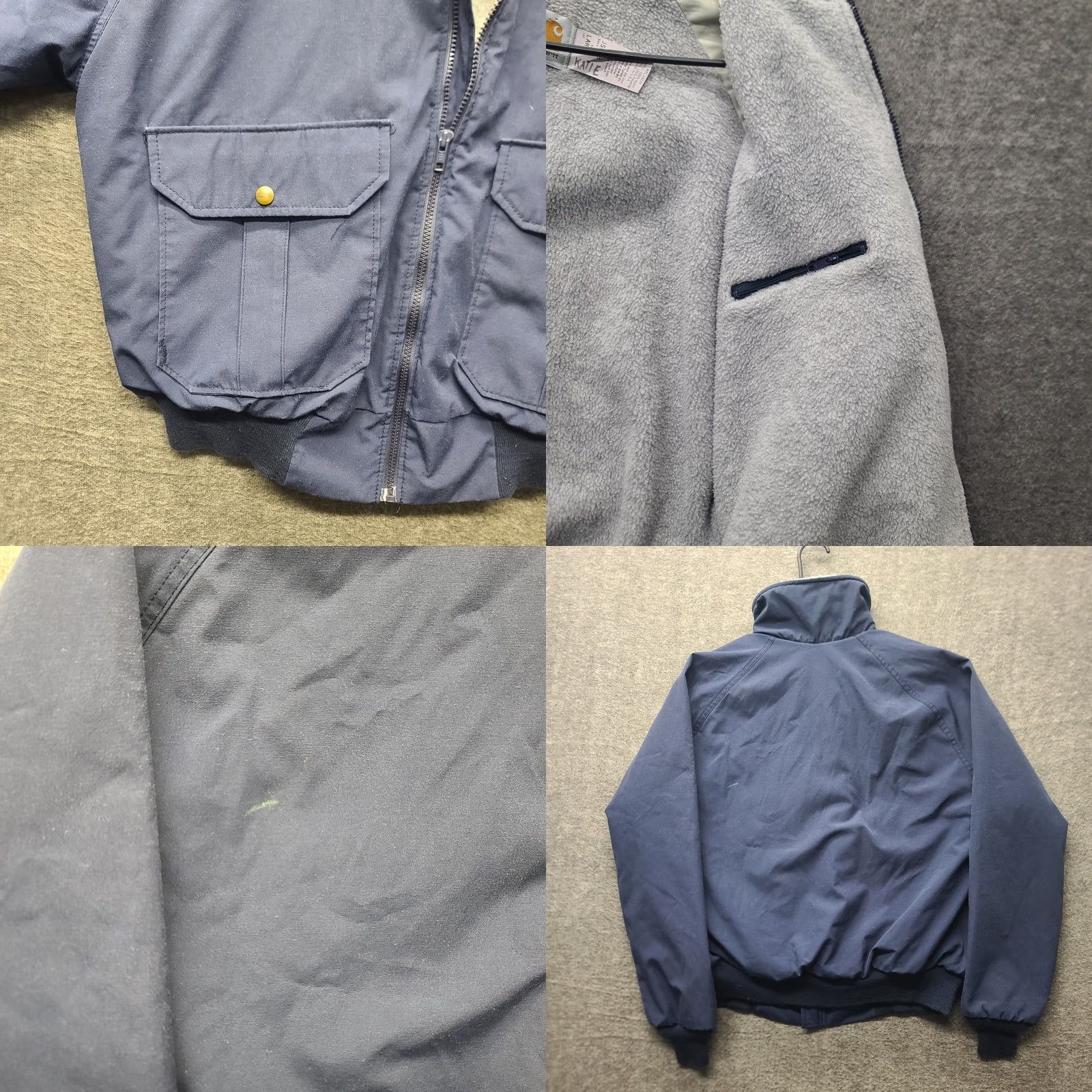 Carhartt VINTAGE Carhartt Jacket Mens L JS998 Fleece Lined Regular Fit USA Deadstock Casual Workwear Bomber Zip Blue Size US L / EU 52-54 / 3 - 8 Thumbnail