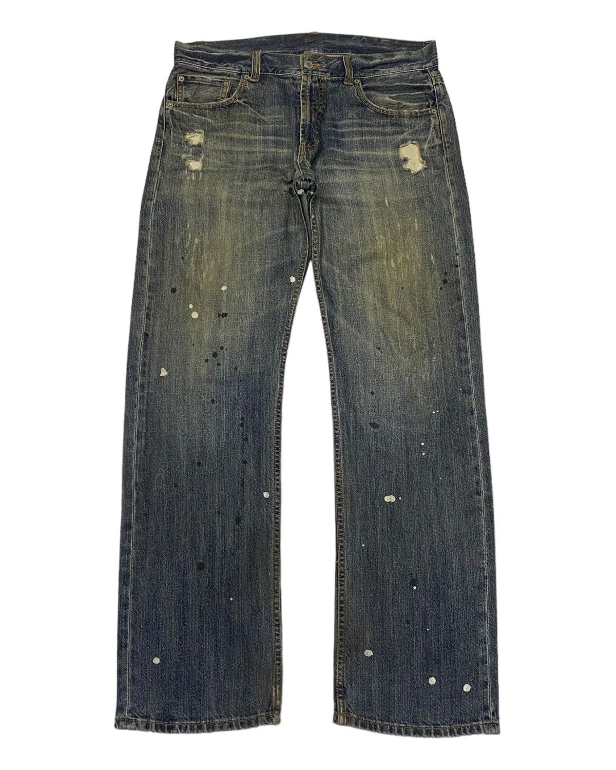 Hysteric Glamour × Japanese Brand 🔥RARE BAGGY JAPANESE PAINTER JEANS DISTRESSED DENIM JEANS Size US 35 - 1 Thumbnail