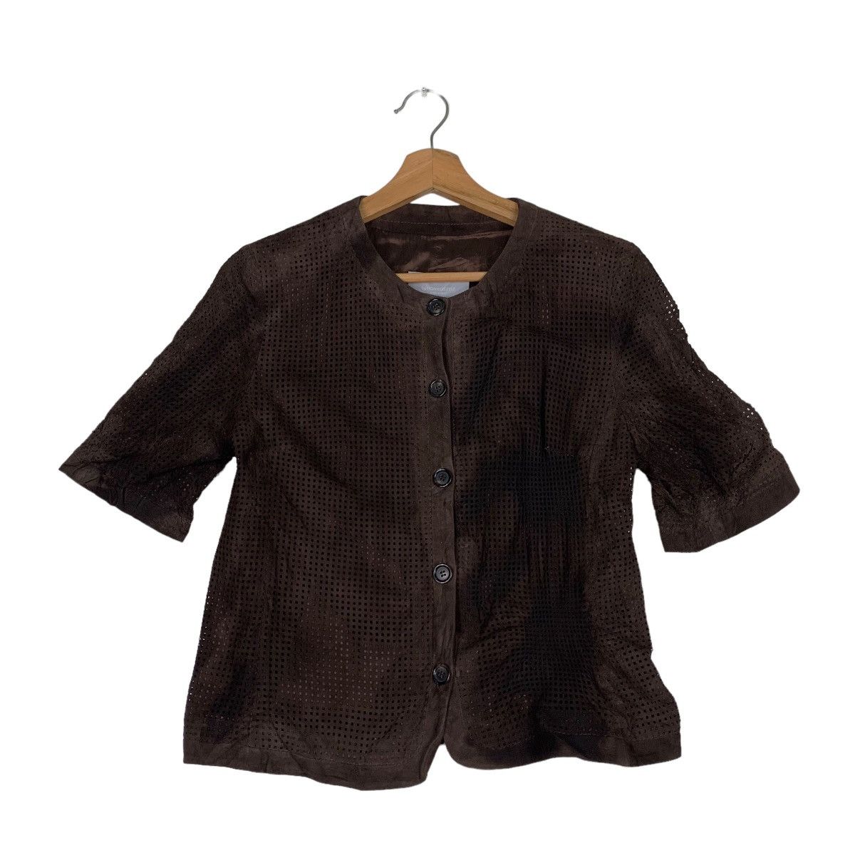 Vintage HOMEOSTYLE Suede Leather Mesh 3Q Sleeve Jacket #0367-C17 Size S / US 4 / IT 40 - 1 Thumbnail