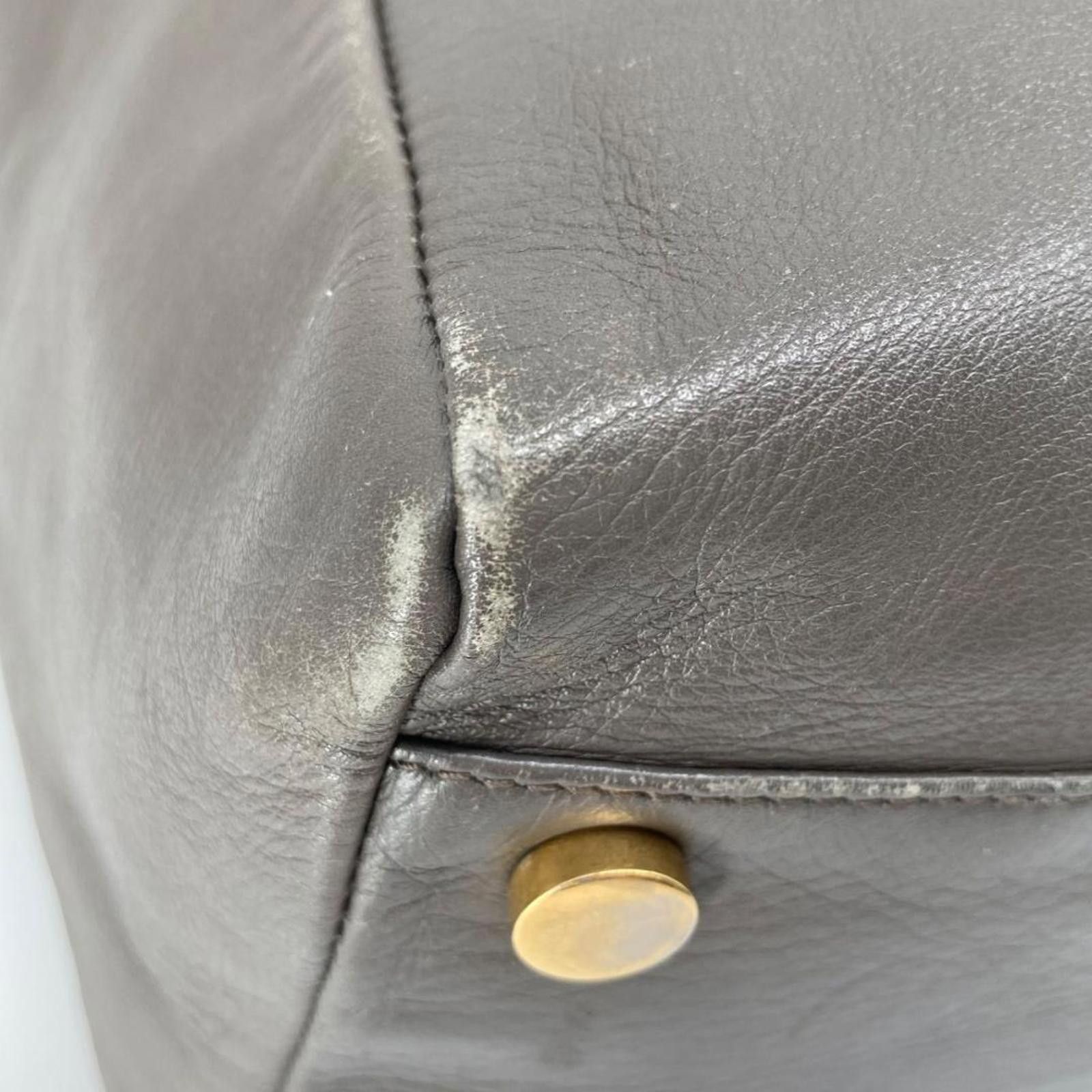 Saint Laurent Paris Saint Laurent - Grey Leather Tote Bag with Pouch Size ONE SIZE - 5 Thumbnail