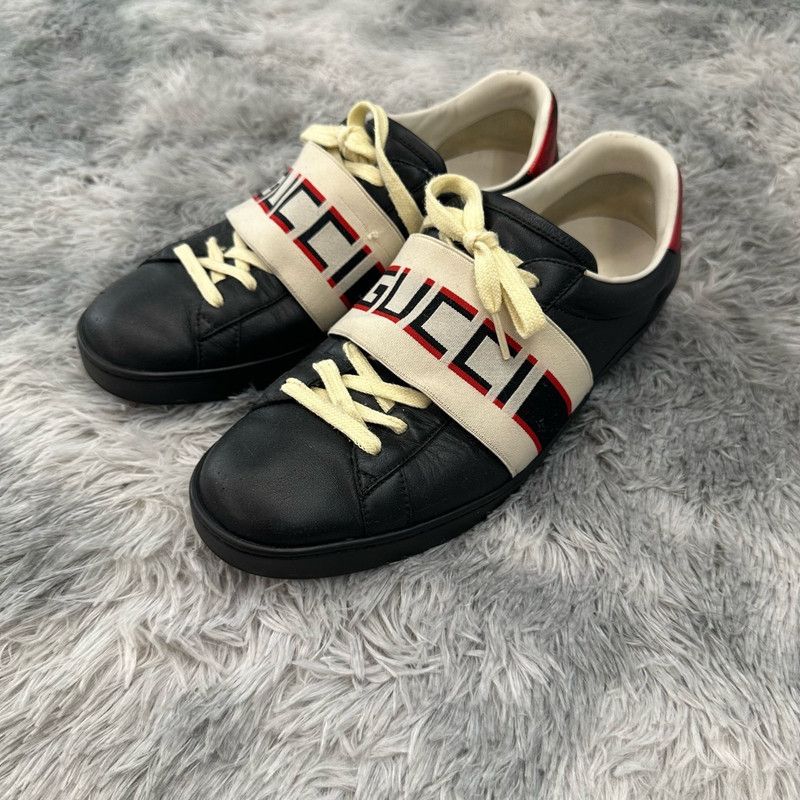 Gucci Gucci Ace Leather Stripe Low-Top Sneakers 0079 Size US 9 / EU 42 - 1 Thumbnail