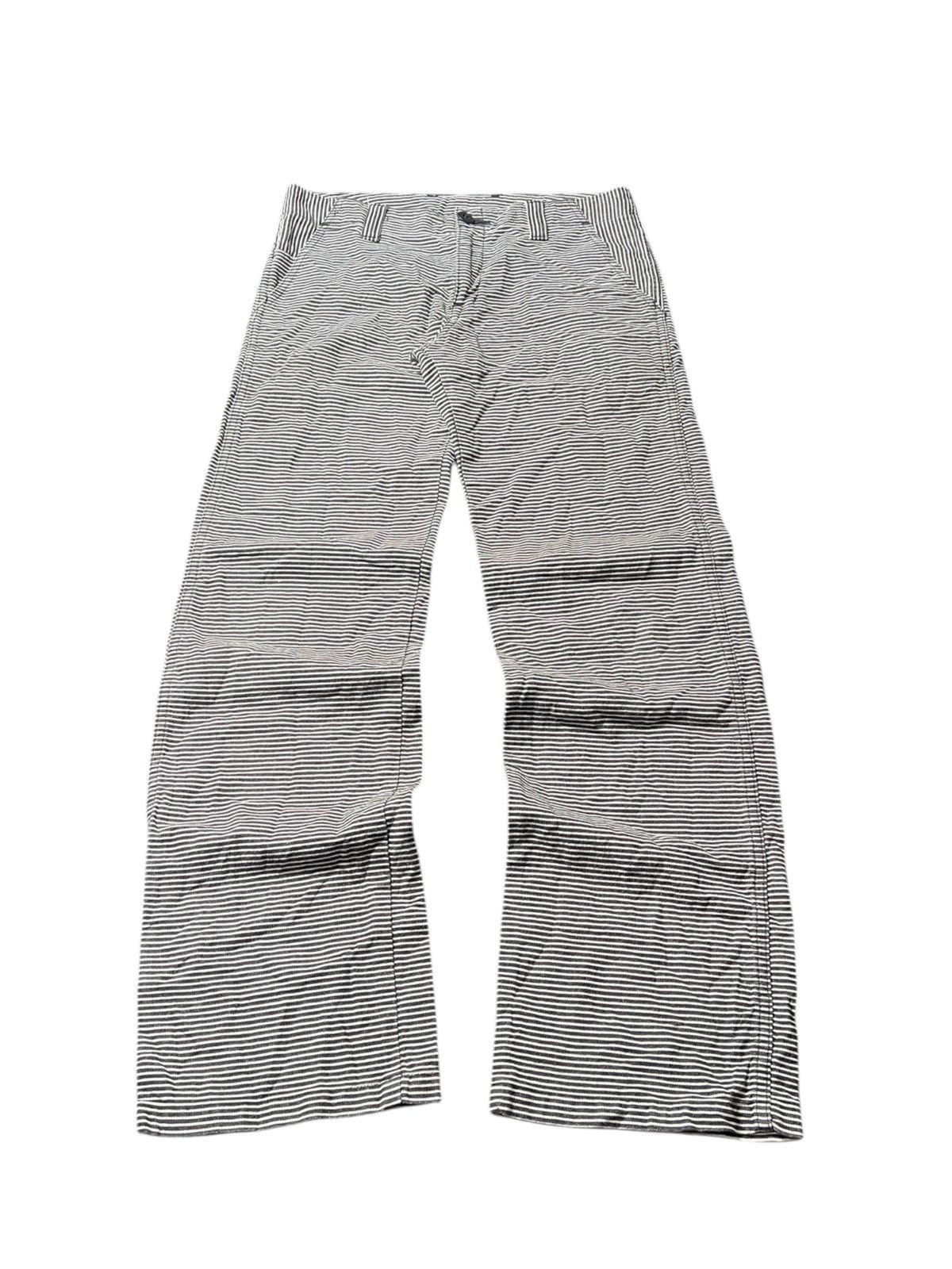 Japanese Brand 2000s Johnbull Kojima Gemes Hickory Flared Pants Size US 30 / EU 46 - 1 Thumbnail