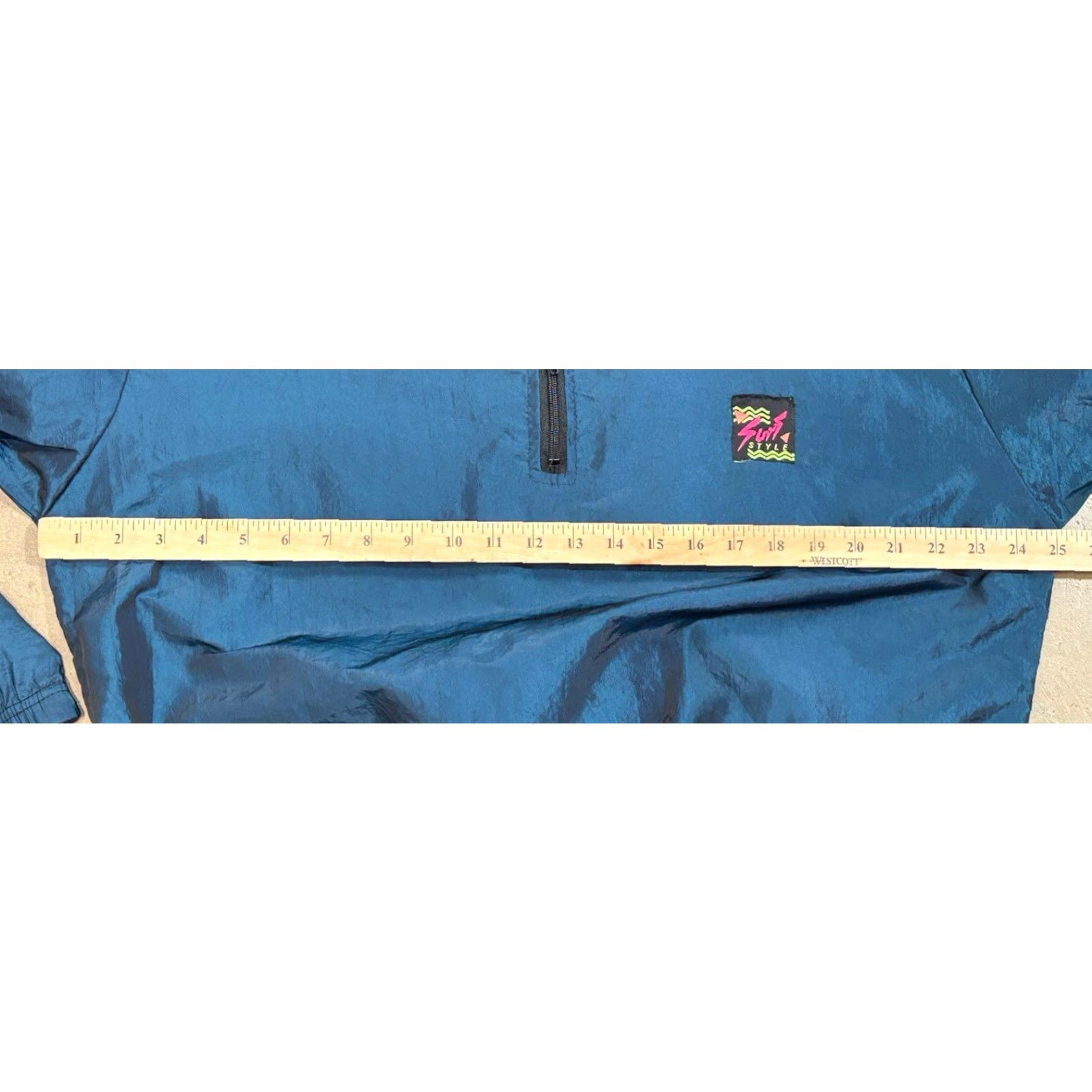 Vintage vtg Surf Style windbreaker Jacket One Size Fits Most Blue Iridescent Skater 90s Size US M / EU 48-50 / 2 - 6 Thumbnail