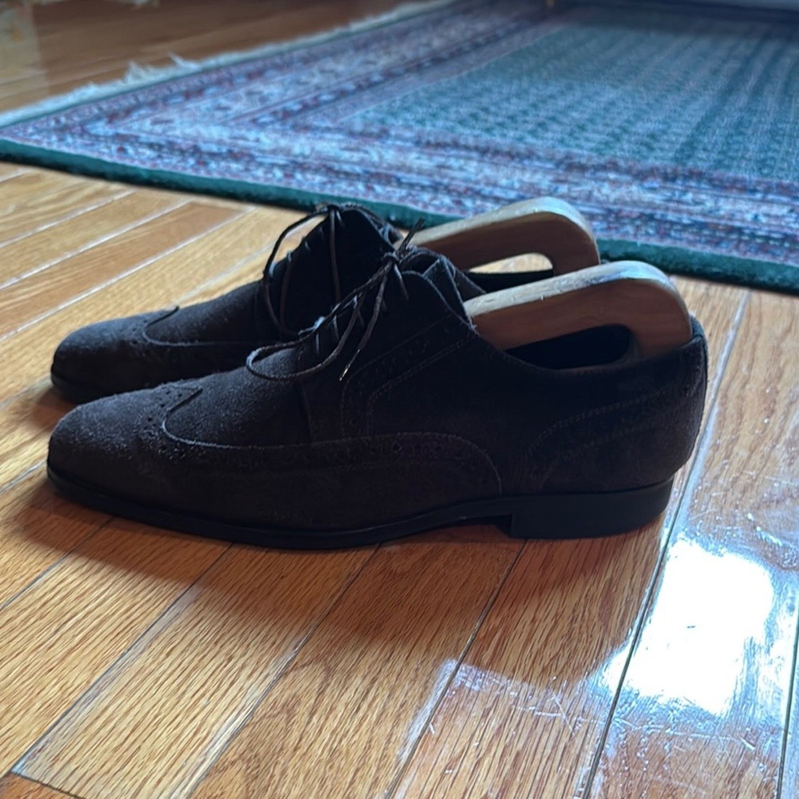 Hugo Boss Hugo Boss Suede Wingtip Oxfords | Chocolate Brown Size US 7 / EU 40 - 4 Thumbnail
