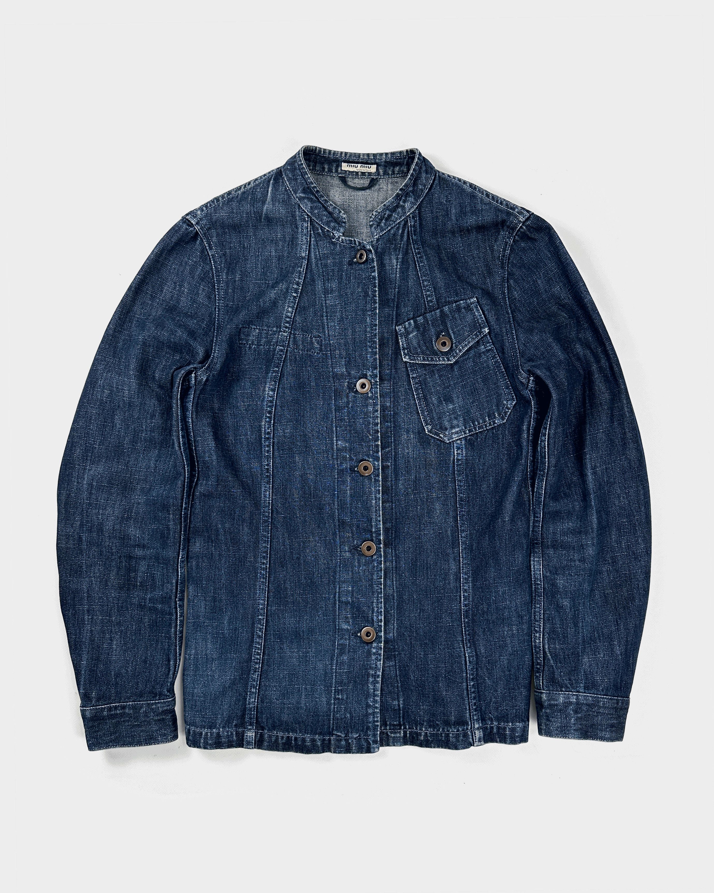 image of Miu Miu "fiammato" Raw Denim Jacket 1990's, Women's (Size Medium)
