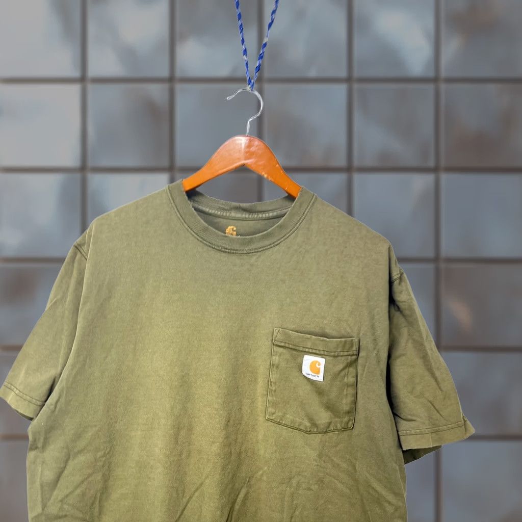 Carhartt Vintage Carhartt Faded Pocket Shirt Large Olive - Mens Size US L / EU 52-54 / 3 - 1 Thumbnail