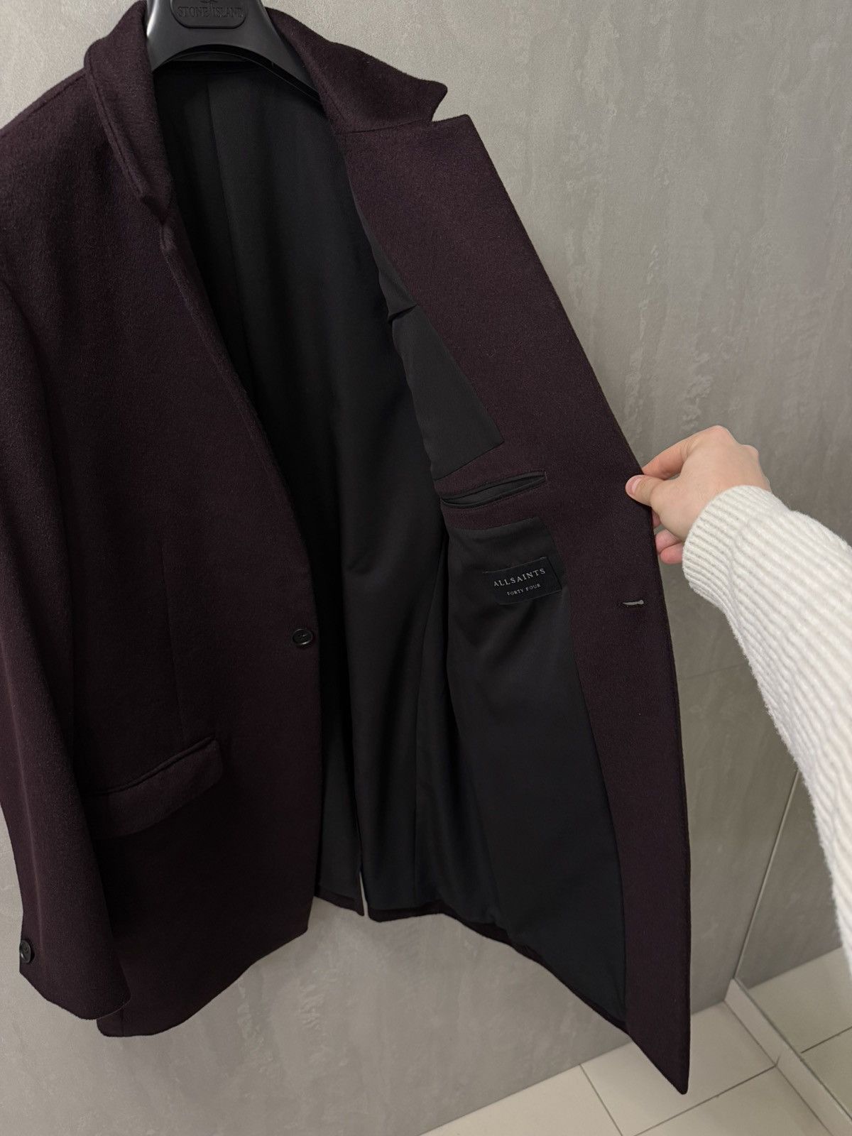 Allsaints AllSaints wool manor coat jacket dark garnet size S-M Size US S / EU 44-46 / 1 - 14 Thumbnail
