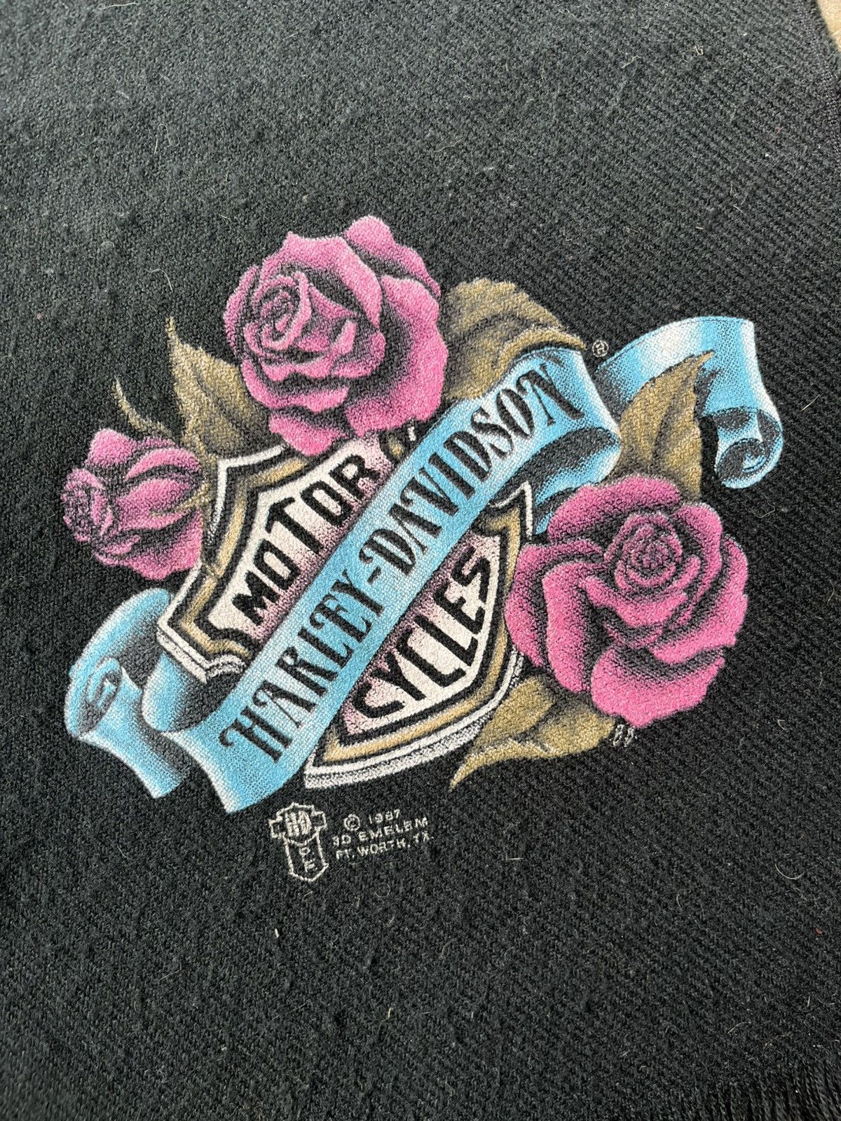 Harley Davidson × Vintage 1987 Vintage Harley Davidson Rose Scarf Flower Logo Graphic Size ONE SIZE - 3 Thumbnail