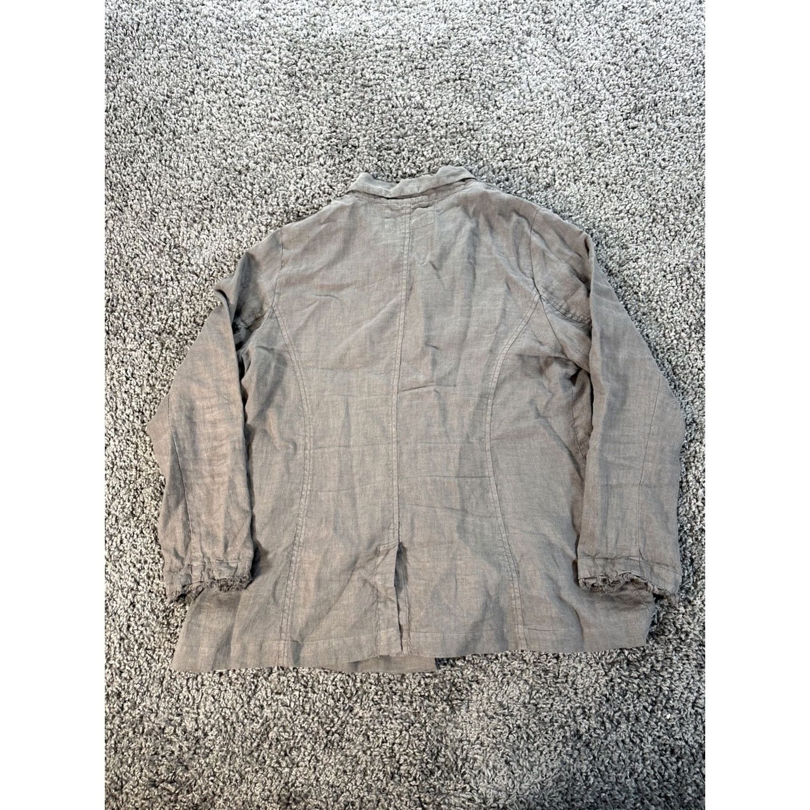 Vintage Grizas Dress Shirt Tunic A-Line Linen 100% Gray Pocket Long Sleeve Midi Size L Womens Size L / US 10 / IT 46 - 5 Thumbnail