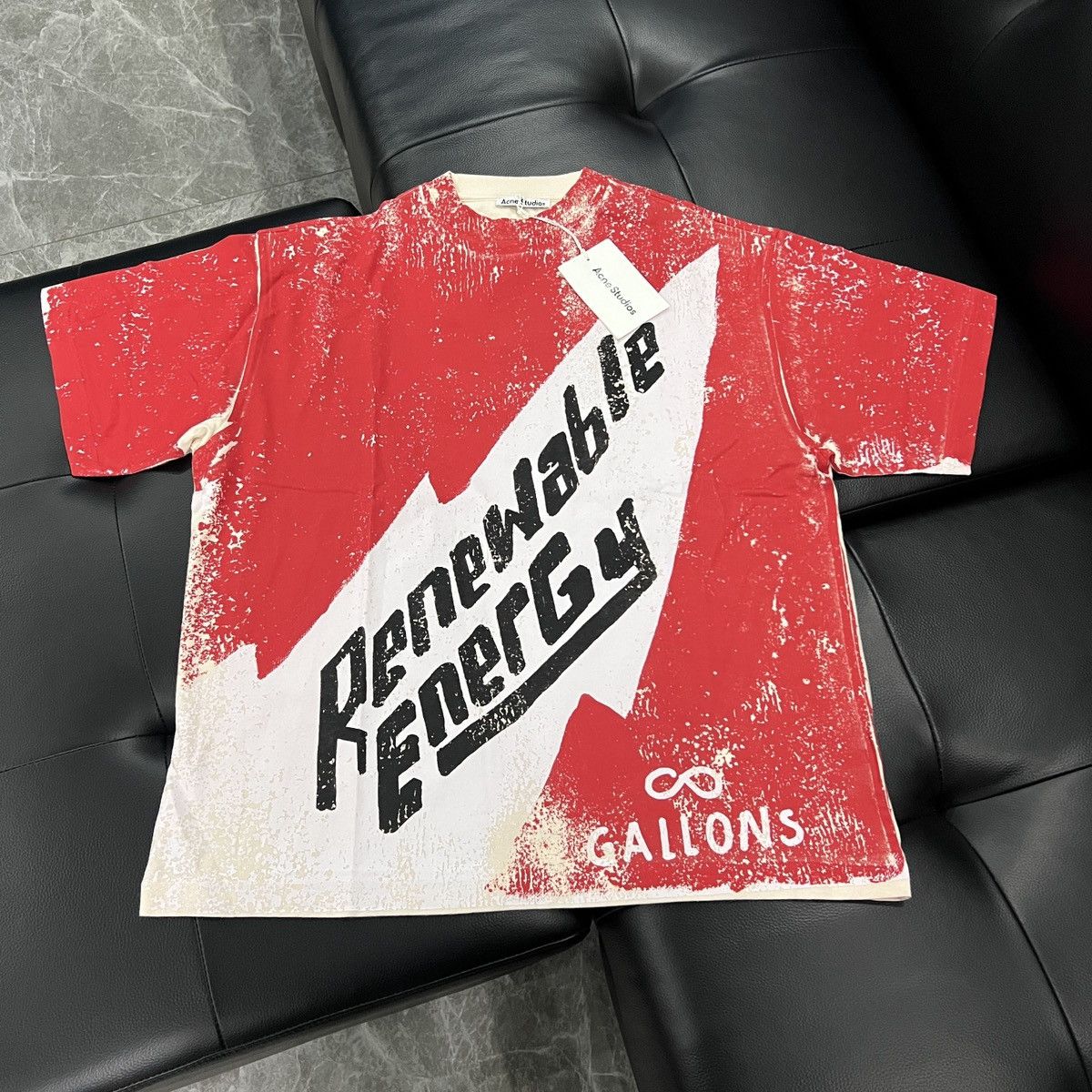 Acne Studios Acne Studios FW21 Grant Levy-Lucero Renewable Energy Tee Size US S / EU 44-46 / 1 - 1 Thumbnail