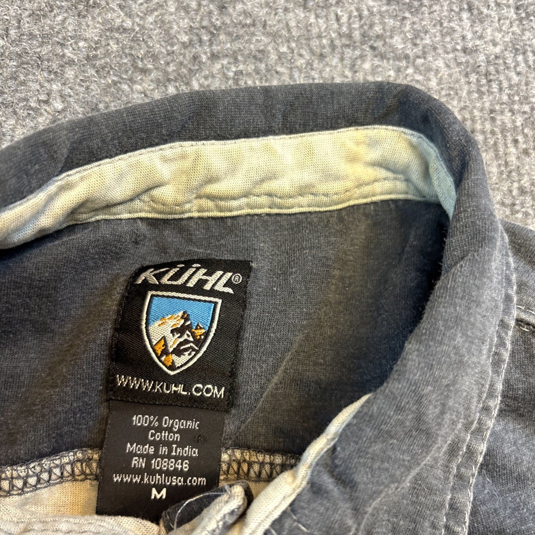 Vintage Kuhl Shirt Descendr Button-Up Medium Organic Cotton Hiking Mens Blue Grey Size US M / EU 48-50 / 2 - 2 Thumbnail