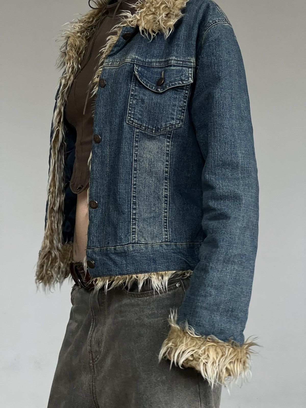 Vintage VINTAGE FAUX FUR DENIM JACKET AFGHAN COAT MINI PENNY LANE Size M / US 6-8 / IT 42-44 - 4 Thumbnail