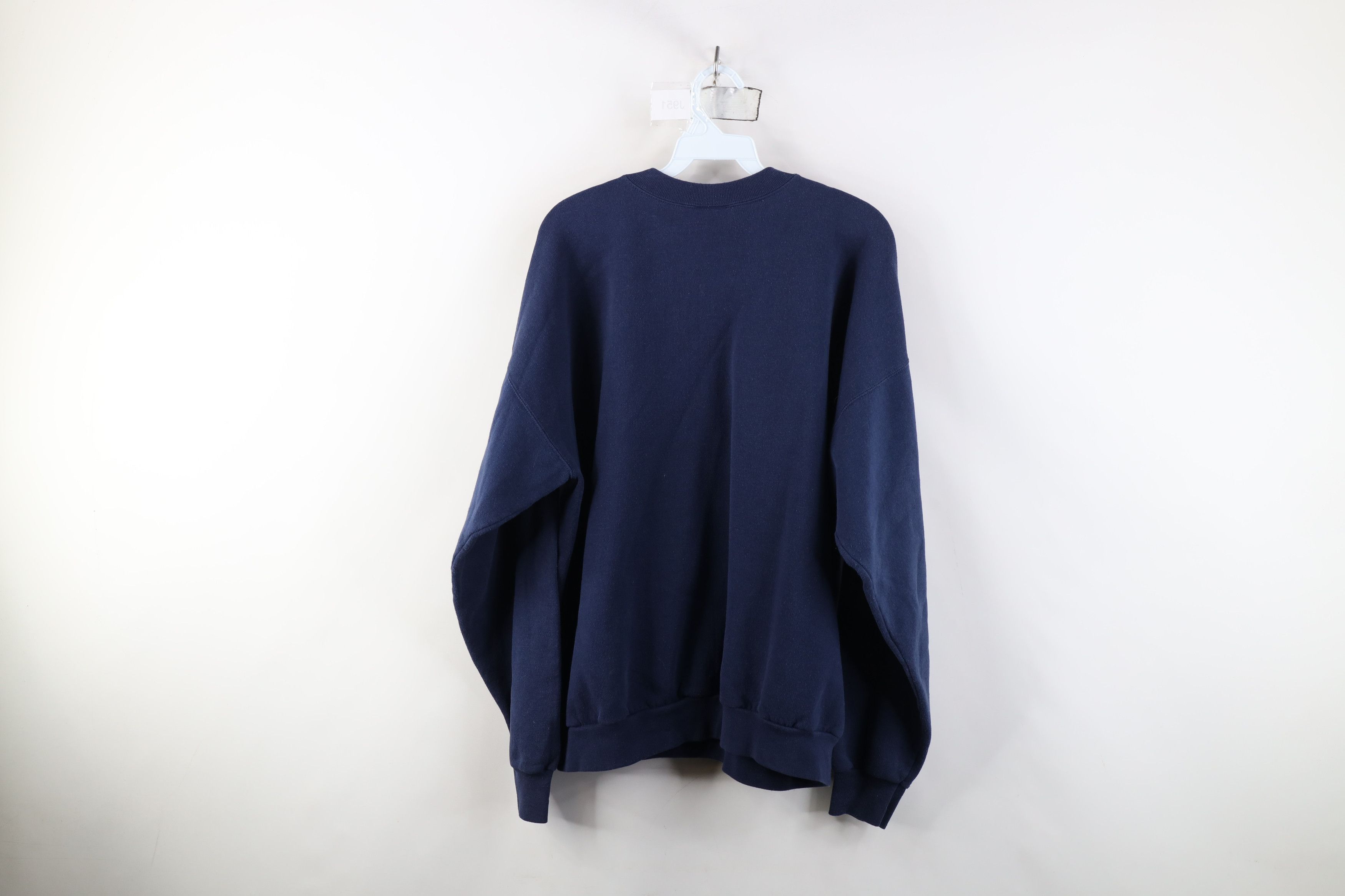 Vintage Vintage 90s Streetwear USA Flag Crewneck Sweatshirt Blue Size XL / US 12-14 / IT 48-50 - 9 Thumbnail