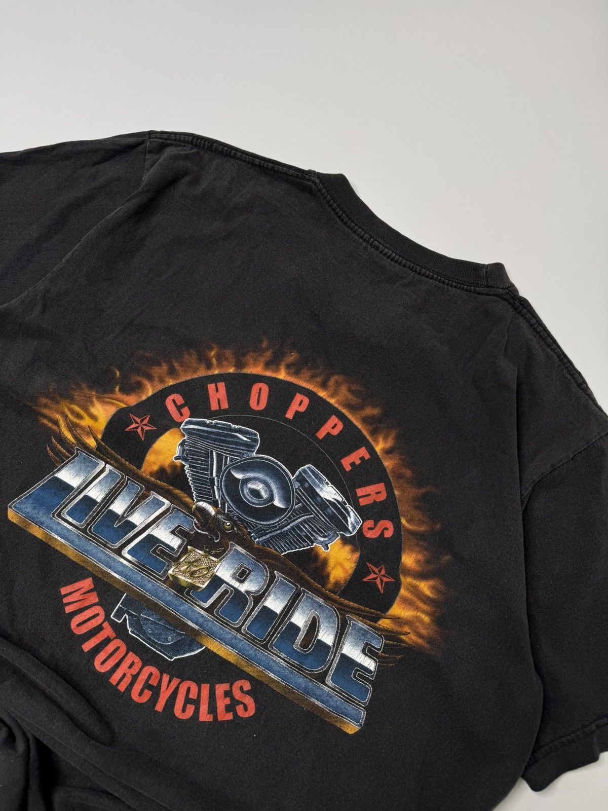 Other Vintage black washed live to ride tee y2k 00s retro choppers Size US L / EU 52-54 / 3 - 6 Thumbnail
