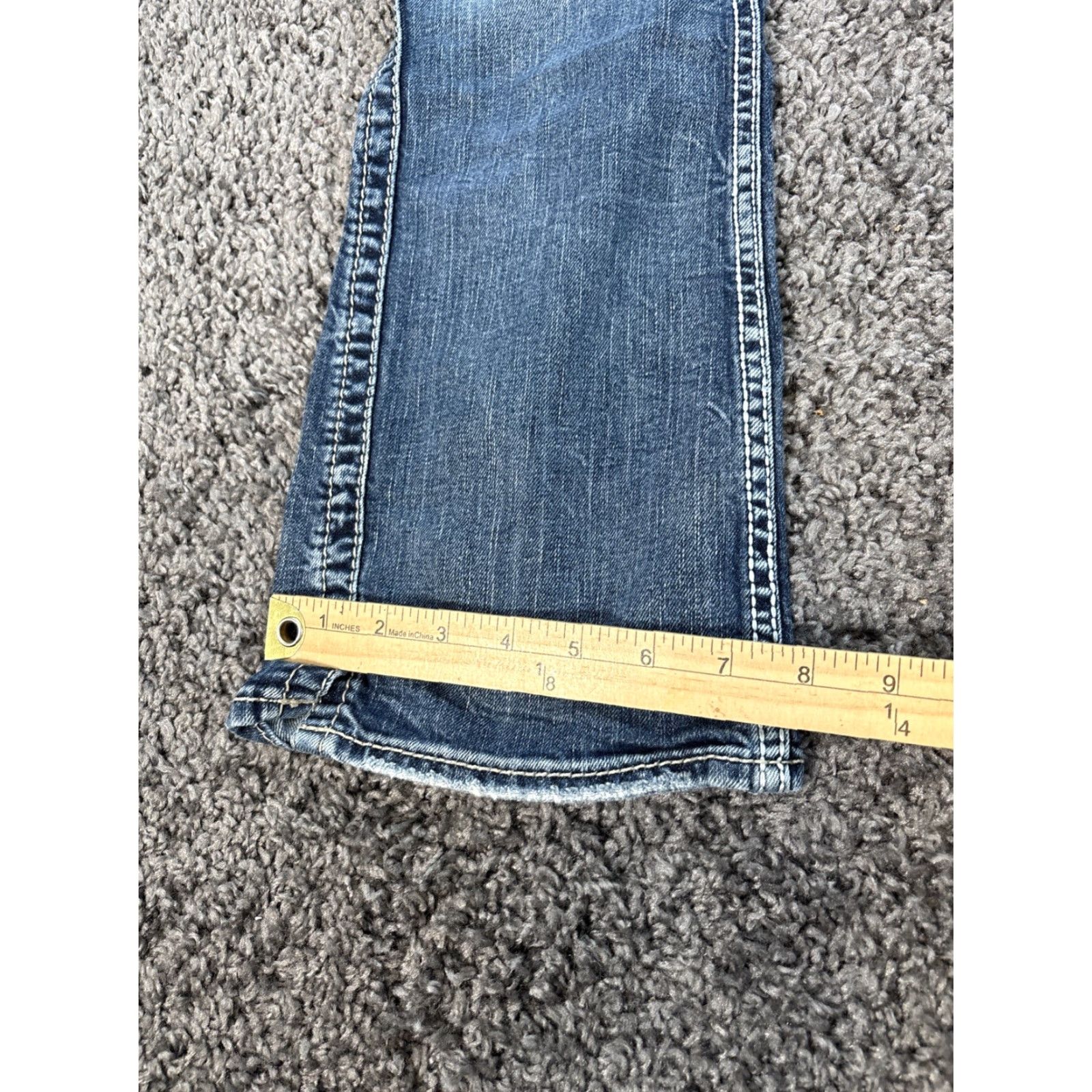 Silver Jeans Co. Silver Jeans Frances Flare Jeans Womens Size 26x31 Low Rise Distressed Light Wash Blue 99% Cotton 1% Spandex Womens Jeans Flare Stretch 31in Inseam Size 26" / US 2 / IT 38 - 5 Thumbnail