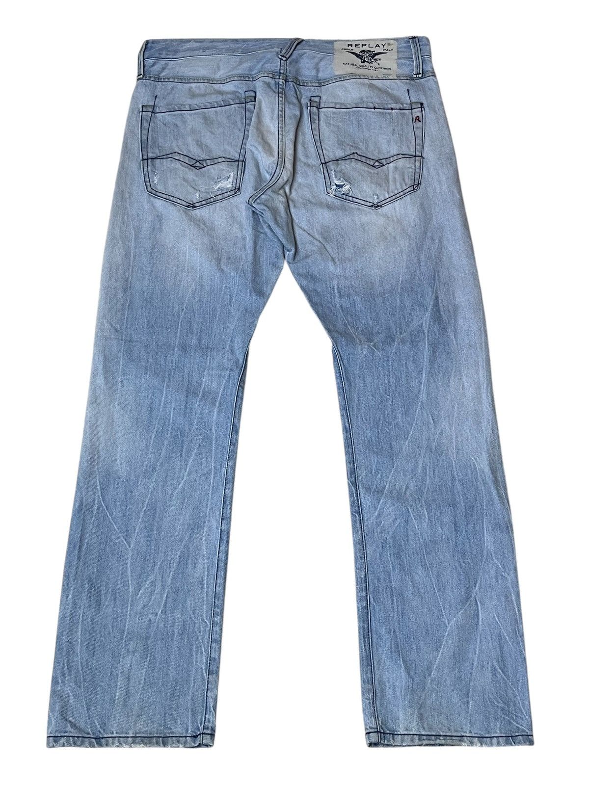 Replay SICK🔥REPLAY ASOLO ITALY STRAIGHT CUT BLUE JEANS Size US 35 - 1 Thumbnail