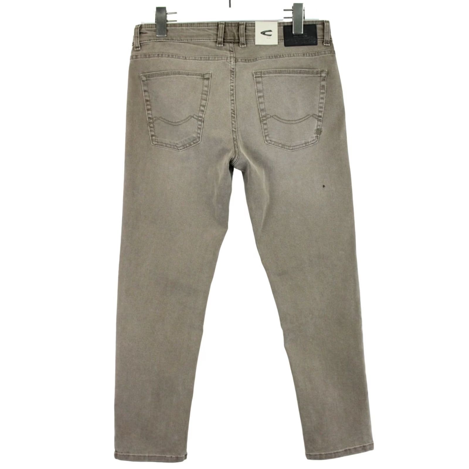 Camel CAMEL ACTIVE Madison Fit Slim Five-Pocket Jeans Men's W32/L30 Zip Fly Beige Logo-Application Stretch Jeans Tapered Size US 32 / EU 48 - 2 Thumbnail