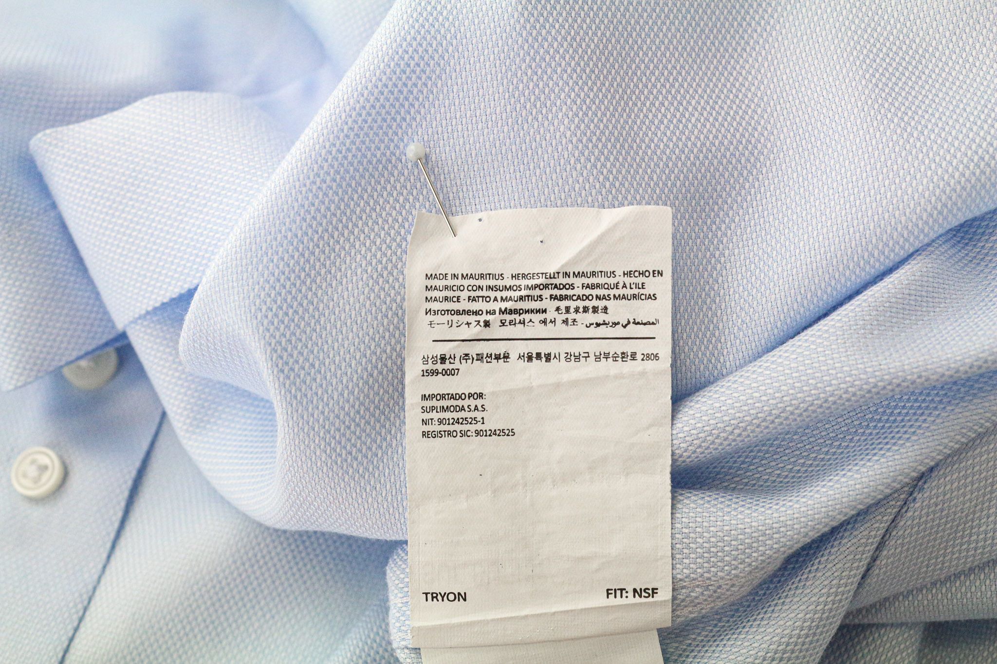 Suitsupply 39/15 1/2 Slim Blue Cotton Cutaway Shirt 79358 Size 38R - 7 Thumbnail