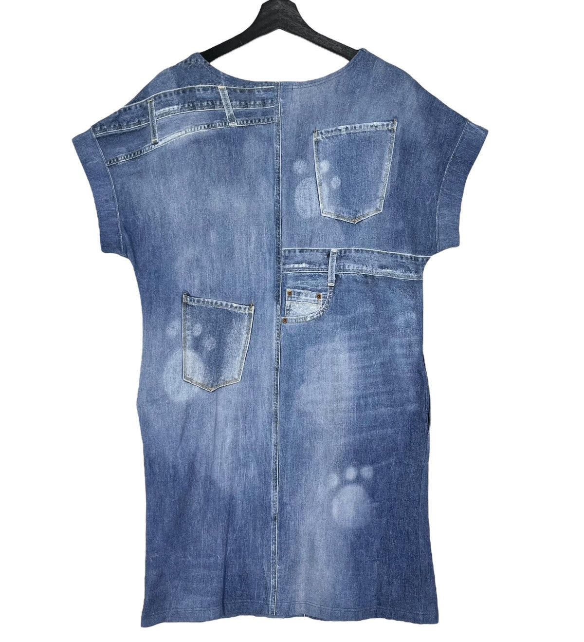 Issey Miyake × Japanese Brand × Tsumori Chisato Issey Miyake Tsumori Chisato Room Denim Cat Printed Dress Size L / US 10 / IT 46 - 8 Thumbnail