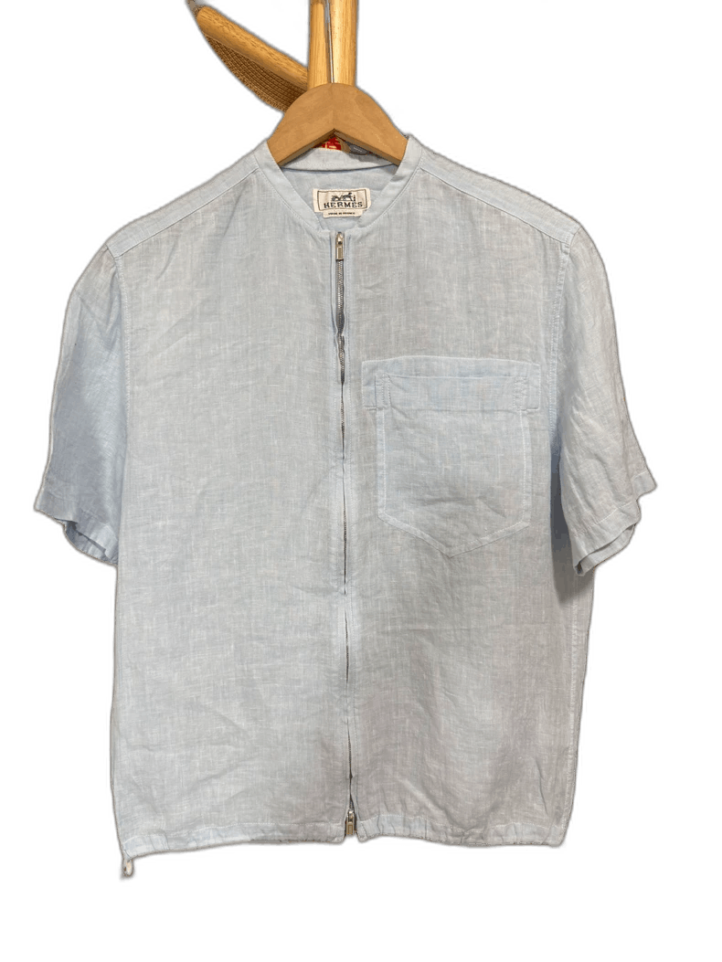 Hermes Hermes Linen Short Sleeve Jacket Shirt Size US M / EU 48-50 / 2 - 1 Thumbnail