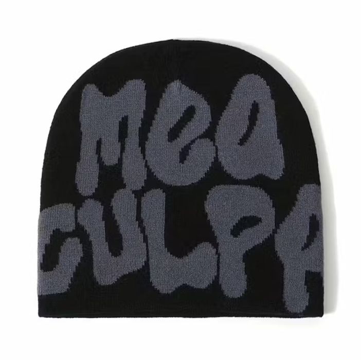 Hat Black & Grey Mea Culpa Beanie | Grailed