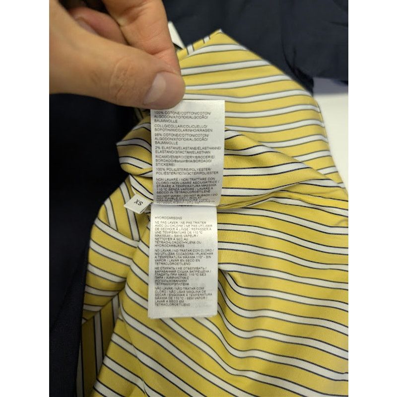 Bottega Veneta o1rshd1 Double Layer Cotton jersey T-Shirt Navy Blue/Yellow Size US XS / EU 42 / 0 - 17 Thumbnail