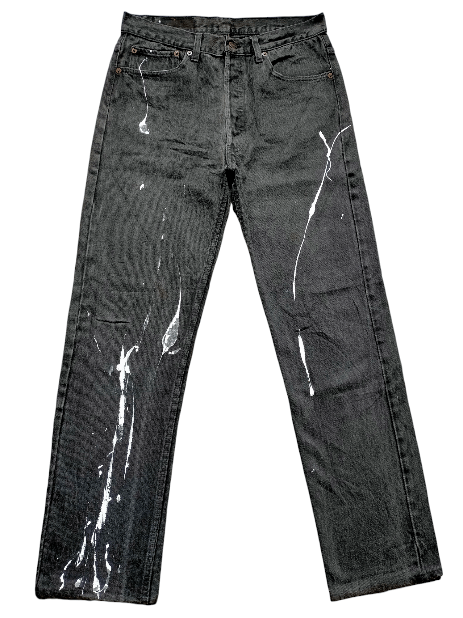 Levi's Vintage 80s-90s Levis Super Black Usa Painted Denim Size US 32 / EU 48 - 1 Thumbnail