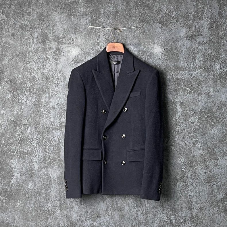 Amiri Amiri Navy Blue Double-breasted Suit Jacket Size 48R - 1 Thumbnail