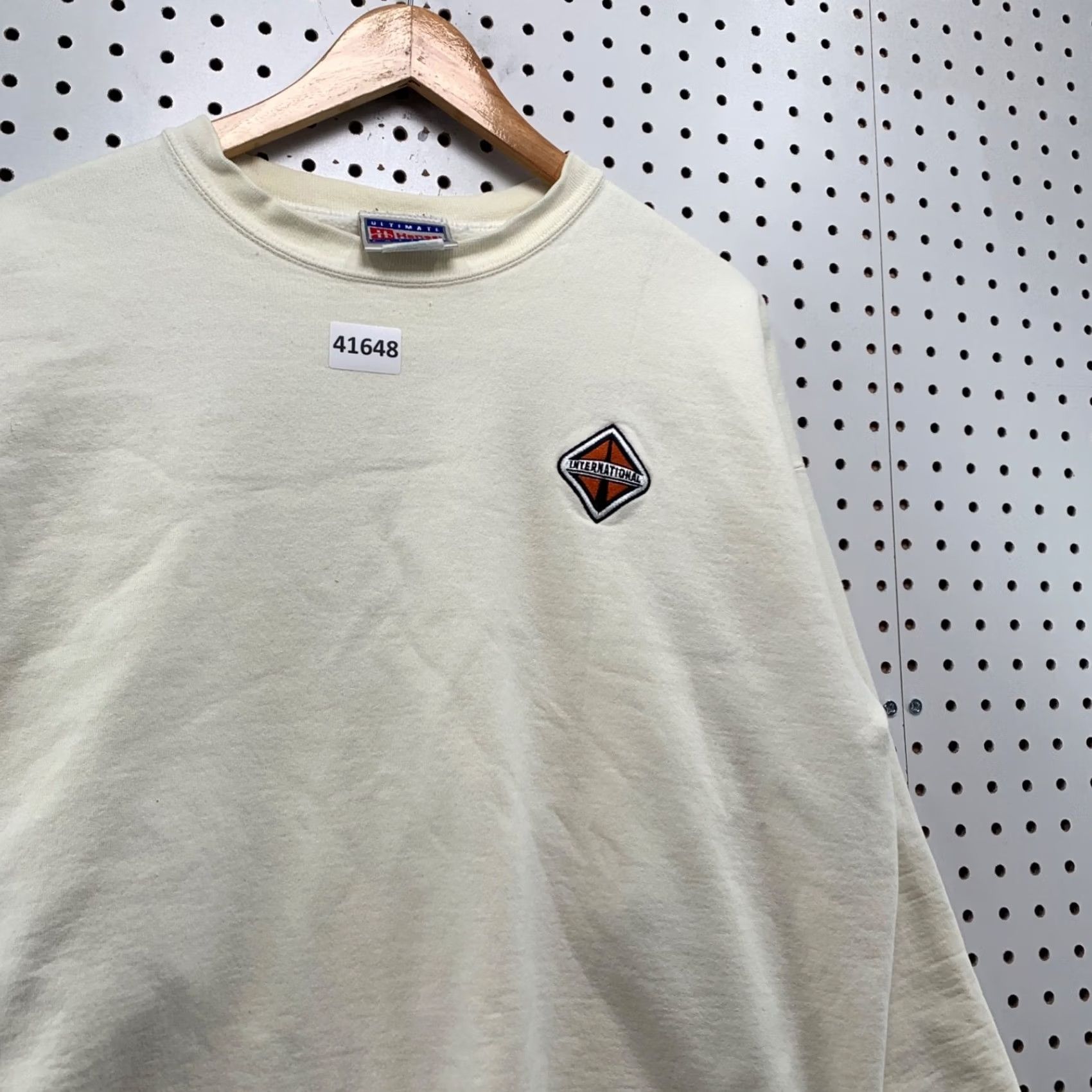 Hanes VINTAGE International Truck Crewneck Sweatshirt Mens Large Beige Fleece USA Size US L / EU 52-54 / 3 - 6 Thumbnail