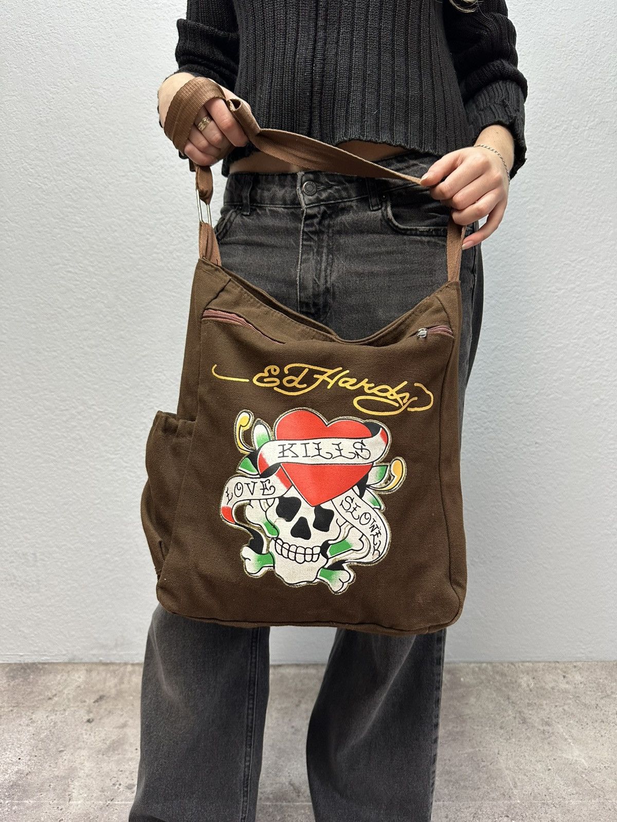 Ed Hardy Vintage Ed Hardy Distressed Shoulder Bag Messenger Archival Size ONE SIZE - 6 Thumbnail