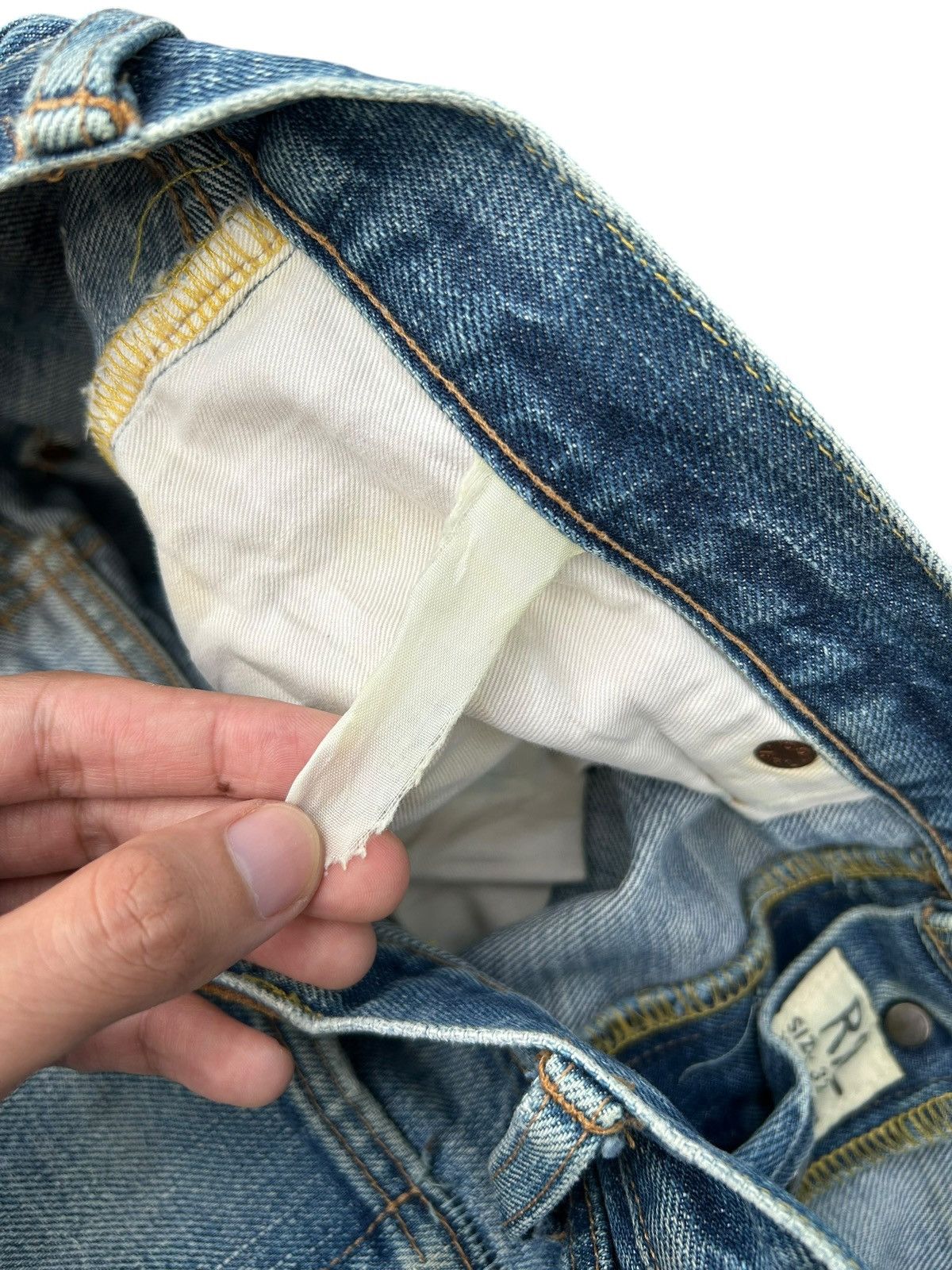 RRL Ralph Lauren FLARE RRL RALPH LAUREN SELVEDGE DISTRESSED DENIM JEANS Size US 34 / EU 50 - 11 Thumbnail