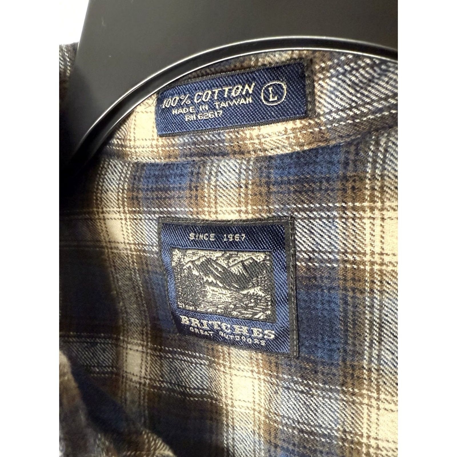 Greats Britches Button-Up Shirt Mens L Plaid Flannel Long Sleeve Blue Cotton Outdoor Vintage: No Size US L / EU 52-54 / 3 - 3 Thumbnail