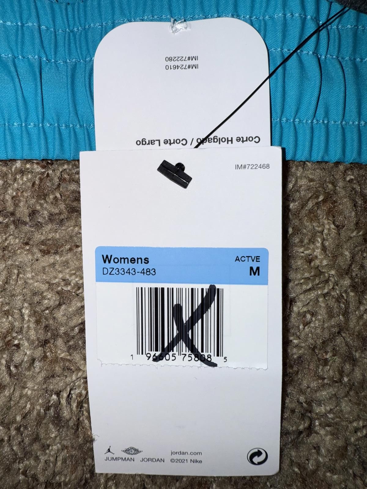 Nike Air Jordan Women's Woven Blue Aqua Shorts Size 32" / US 10 / IT 46 - 11 Thumbnail