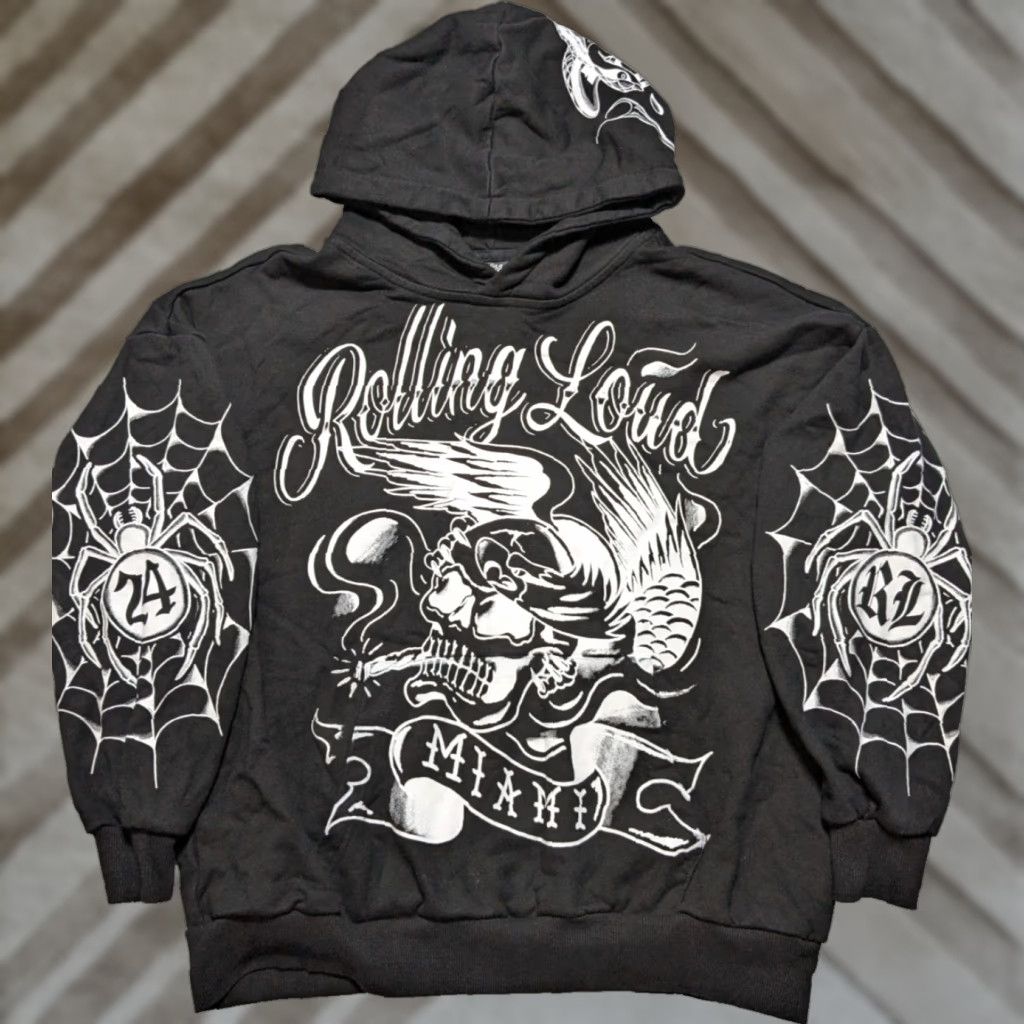 Vintage OFFICIAL Rolling Loud Hoodie Men Small Black Graphic Print Hooded Pockets Pullover Size US S / EU 44-46 / 1 - 1 Thumbnail