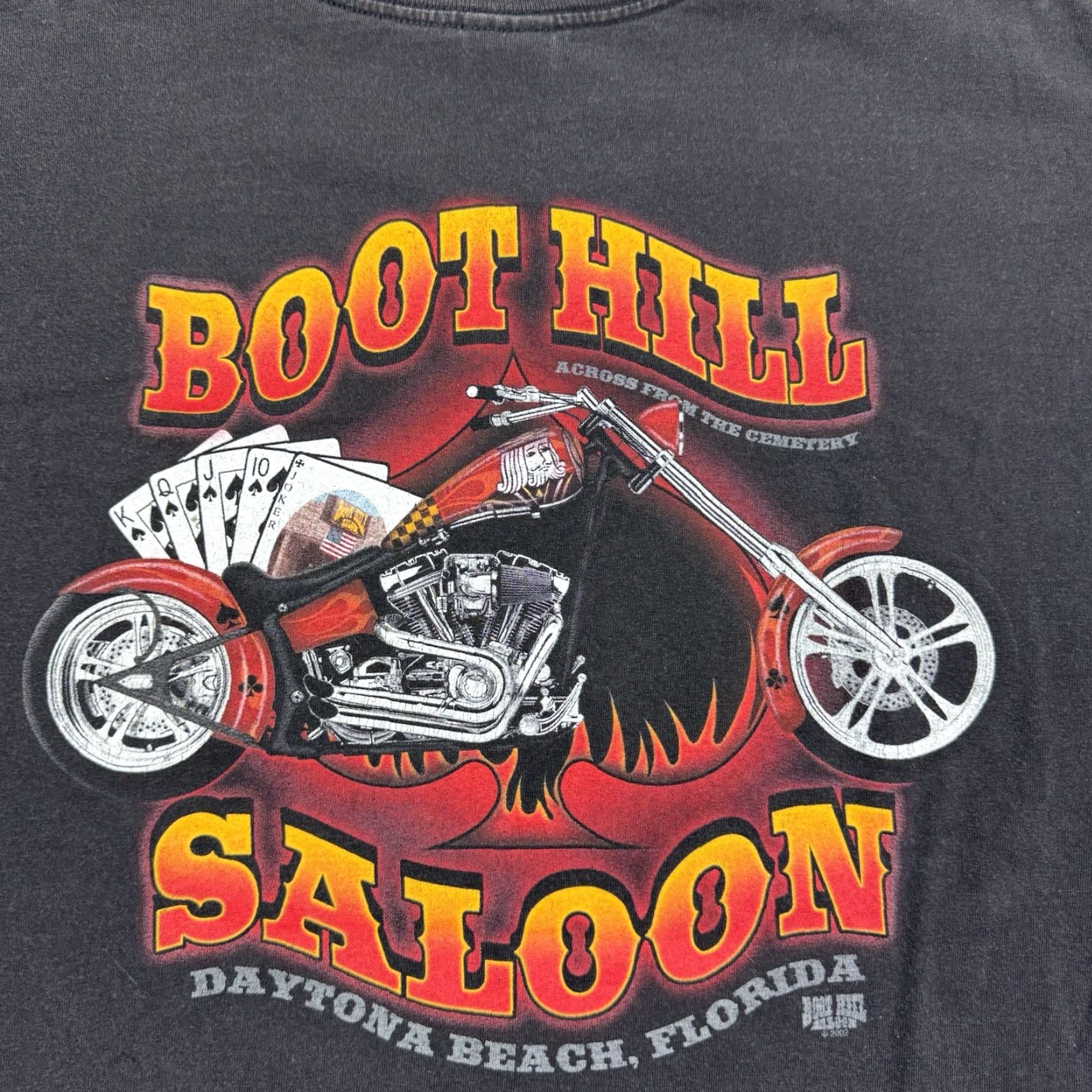 Gildan VINTAGE Boothill Saloon T Shirt Adult Large Biker Motorcycle 90s Y2K 2002 Black Mens Regular Fit Gildan Brand Size US L / EU 52-54 / 3 - 2 Thumbnail