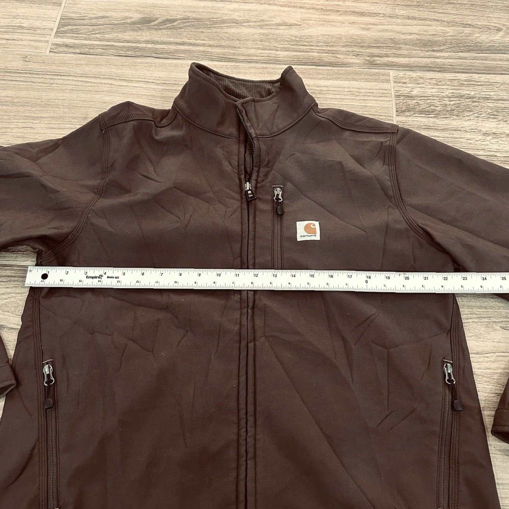 Carhartt Pineville Quick Duck Jacket Fleece Lined Brown Full Zip Mens M