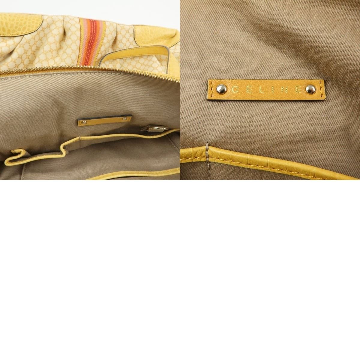 Celine Celine Macadam Coated Canvas & Leather Tote Yellow Size ONE SIZE - 8 Thumbnail