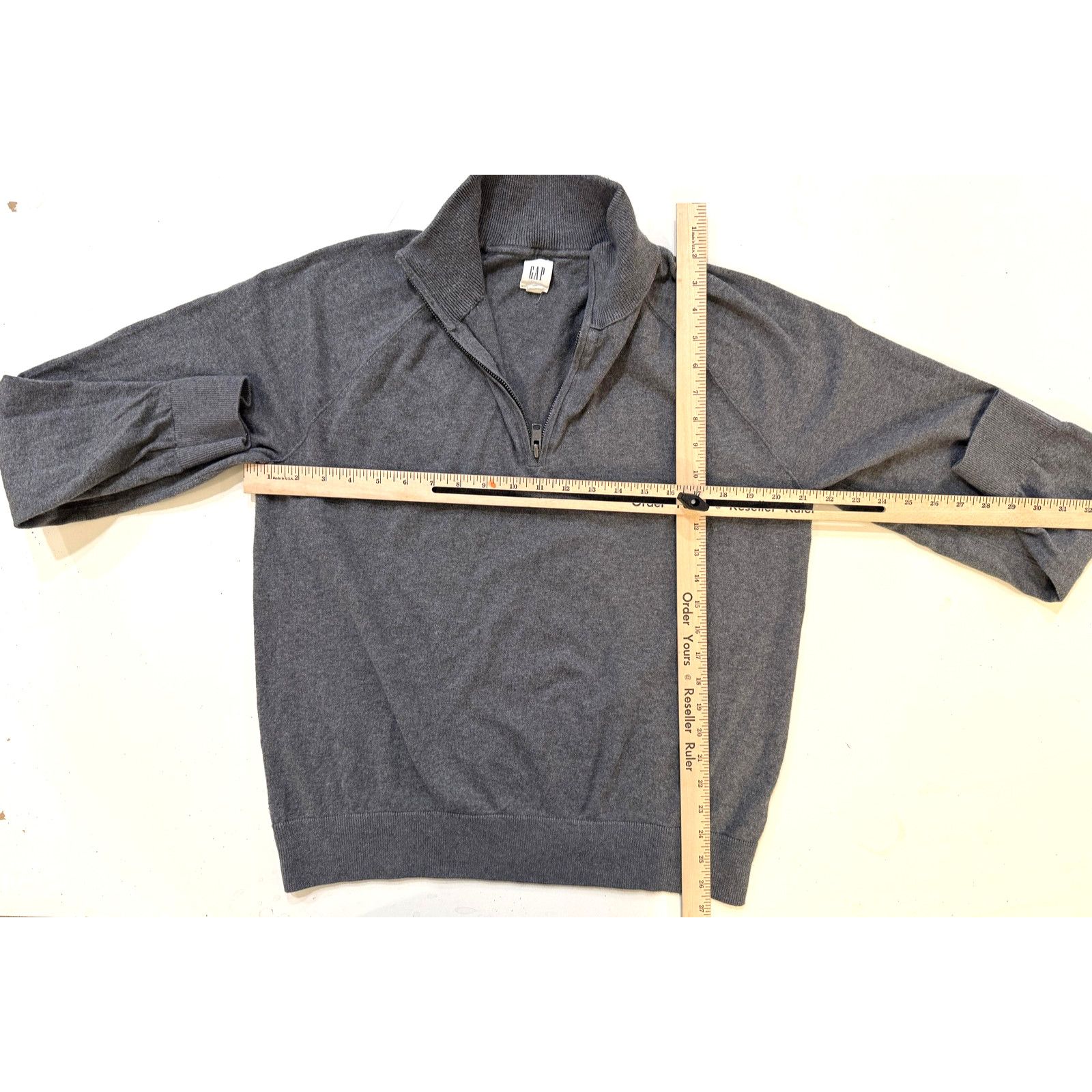 Gap Vintage GAP Sweater Mens Medium Half Zip Gray Pullover Size US M / EU 48-50 / 2 - 5 Thumbnail