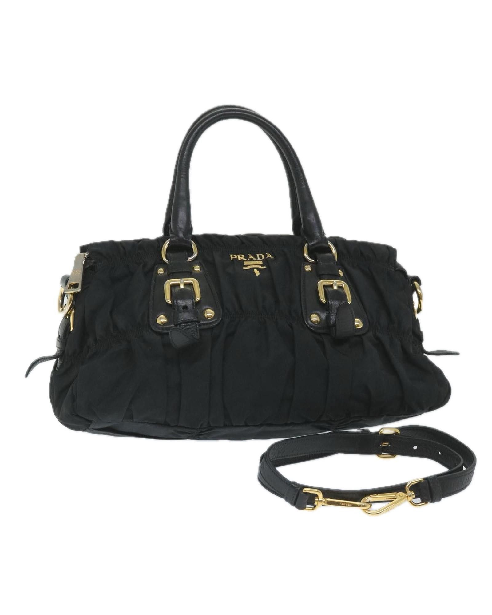 image of Prada Black Synthetic Shoulder Bag, Women's