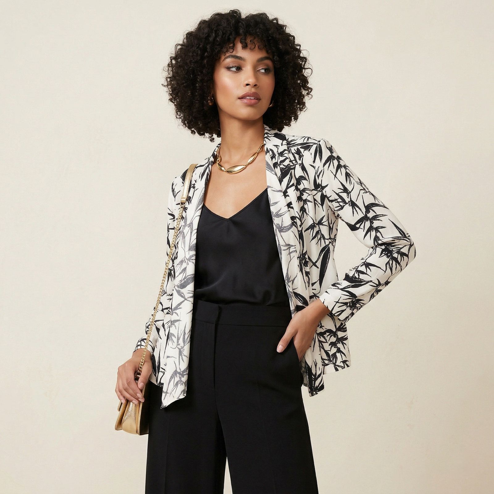 Alice + Olivia Alice + Olivia Botanical ink Open Front Kimono Jacket Top Size L / US 10 / IT 46 - 1 Thumbnail