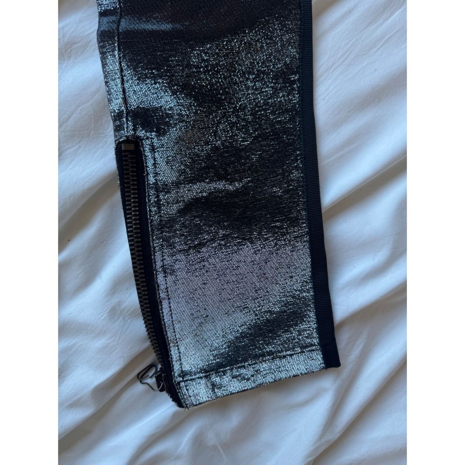 Balmain Balmain Paris Metallic Silver Skinny Pants – Size 25" / US 0 / IT 36 - 5 Thumbnail